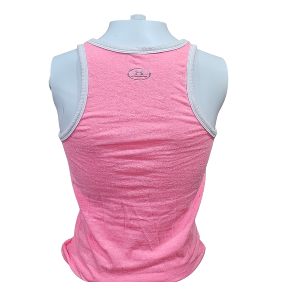 🩷 Under Armour HeatGear Pink Racerback Tank Top Women’s Large - Picture 3 of 4
